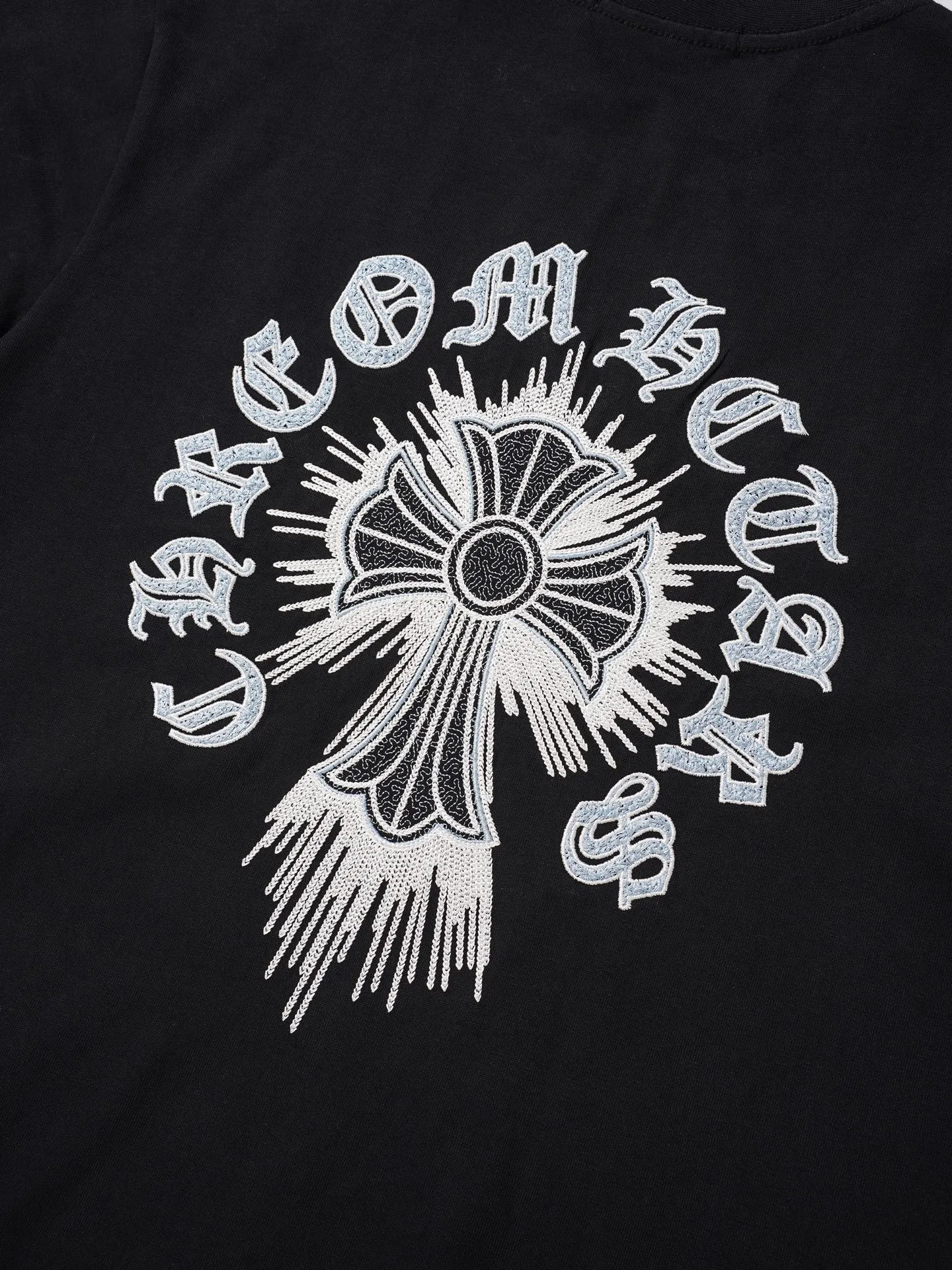 【 】 Chrome Hearts/ T 32 ， ， ， ！！ ， ！ # ， ； 。 oversize ， ！ ， ！ “ ” 💏 :Black White Size:S-XL